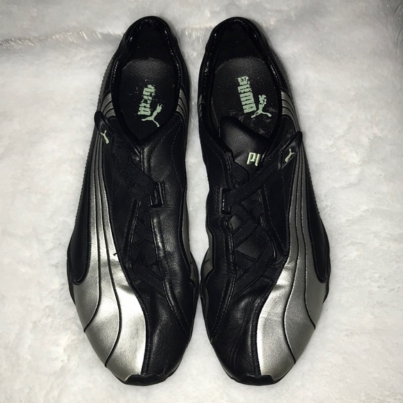 Puma Shoes - Puma Velcro black and silver sneakers size 9